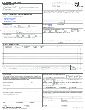 Dental Claim Form