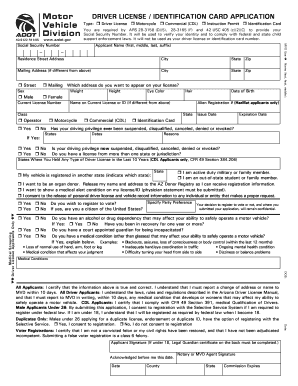 Arizona Driver License Application