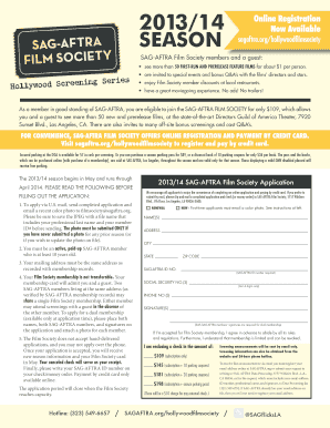 SAG-AFTRA Film Society Application