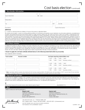 Cost Basis Election Form