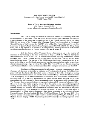 TAL Education Group Proxy Form