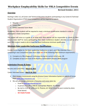 FBLA Workplace Employability Skills Form