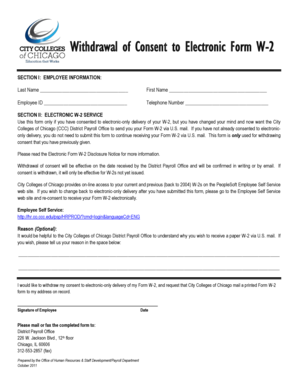 Withdrawal of Consent to Electronic Form W-2