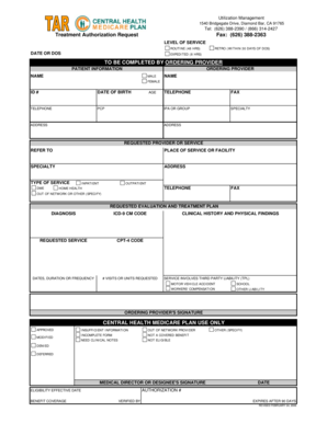Treatment Authorization Request Form