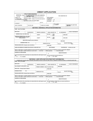 Credit Application Form