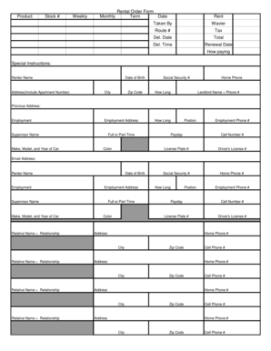 Rental Order Form Product Stock # Weekly ... - Retailcatalog.us - websites retailcatalog