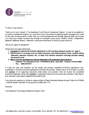 Premium Assistance Enrollment Application