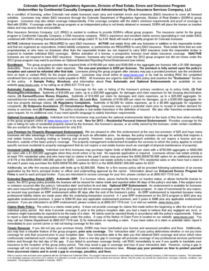 Colorado Real Estate Errors and Omissions Insurance Enrollment Form