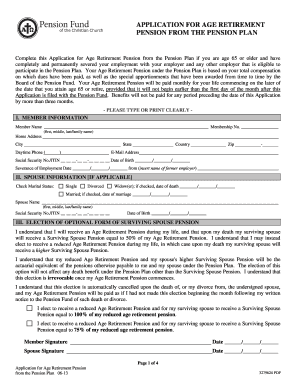 Age Retirement Pension Application