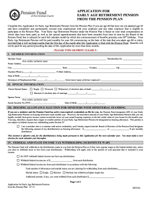 Application for Early Age Retirement Pension