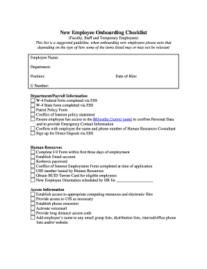 New Employee Onboarding Checklist