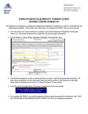 mount sinai employment verification