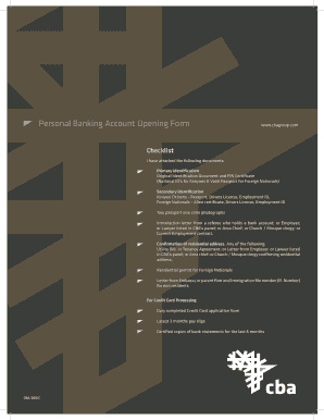 Commercial Bank of Africa Personal Account Opening Form
