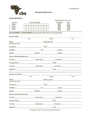 CBA Personal Contact Form