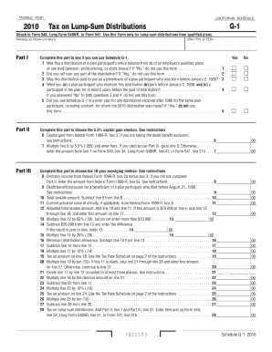 California Schedule G-1 2010
