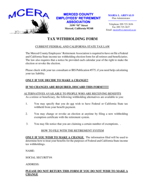 Merced County Tax Withholding Form