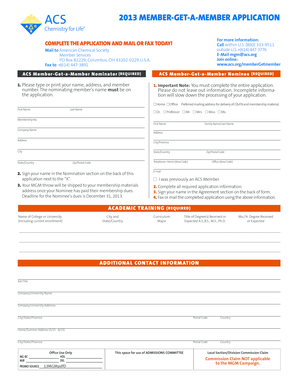 American Chemical Society Member-Get-a-Member Application