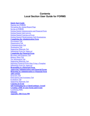 ACS Local Section Annual Report Forms Guide