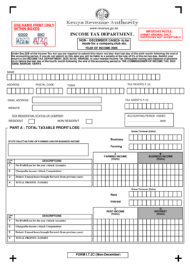 Kenya Income Tax Return Form I.T.2C