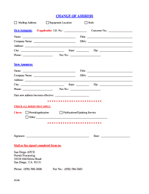 Change of Address Form