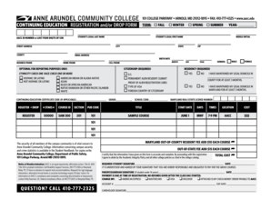 Anne Arundel Community College Registration Form