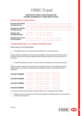 HSBC Expat Joint Account Closure Form