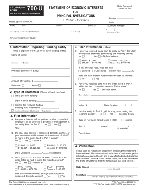 California Form 700-U Statement of Economic Interests