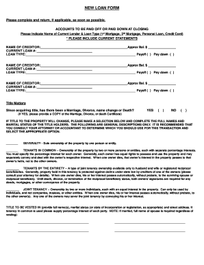 New Loan Form