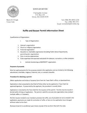 Massachusetts Raffle License Application