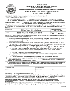 HC-5 2014 Form - Brigham Young University Hawaii