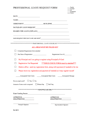 Professional Leave Request Form