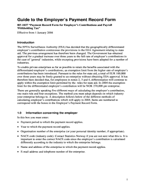 Employer’s Payment Record Form RF-1037