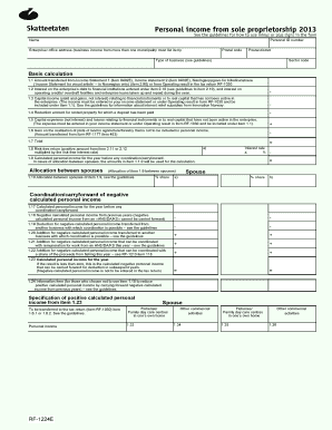 Norwegian Personal Income from Sole Proprietorship Form 2013