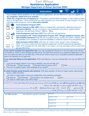 Michigan Assistance Application Form