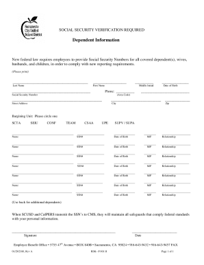 Social Security Verification Form