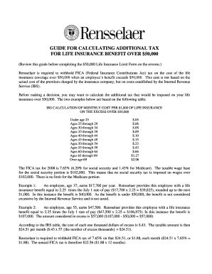Life Insurance Limit Form