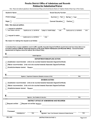 Petition for Substitution/Waiver