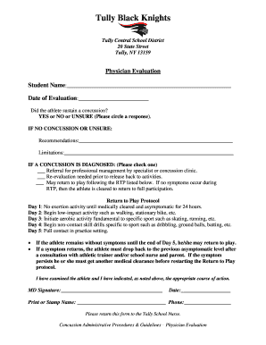 Physician assessment forms