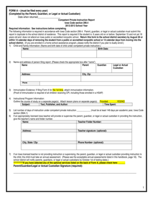 Iowa Competent Private Instruction Report