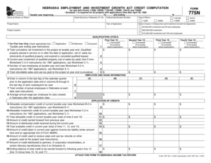 Nebraska Employment and Investment Growth Act Credit Computation Form