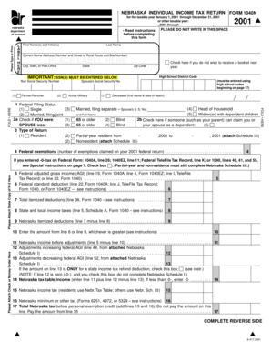 Nebraska Individual Income Tax Return Form 1040N