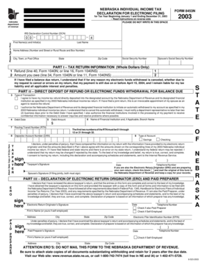 Nebraska Individual Income Tax Form 8453N