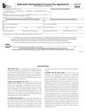 Nebraska Nonresident Income Tax Agreement