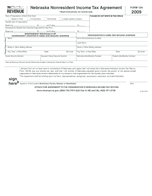 Nebraska Nonresident Income Tax Agreement
