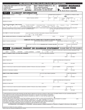 Student Insurance Claim Form