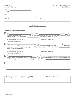 Canada Mediation Agreement