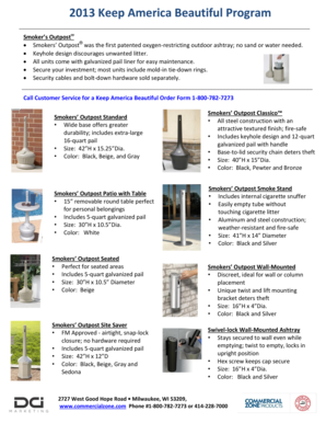 Keep America Beautiful Order Form