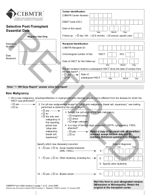 CIBMTR New Malignancy Follow-Up Form