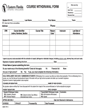 Course Withdrawal Form
