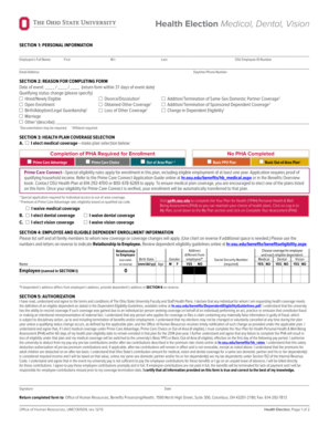 Ohio State University Health Election Form